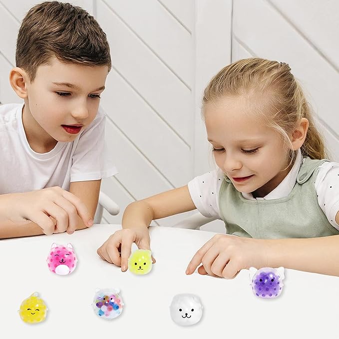 24 Pack Cute Animals Squishies for Kids, Kawaii Mini Squeeze Toys, Bulk Squishy Squeeze Ball Set Anti-Anxiety Stress Relief Toys for Easter Basket Fillers Egg Fillers Party Favors