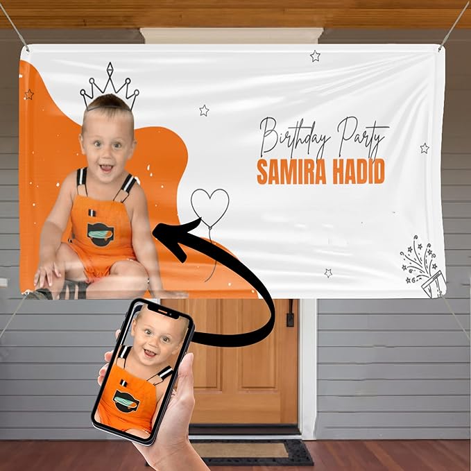 Custom Happy Birthday Vinyl Banner Sign, Personalized Party Backdrop, Gift, and Decoration - From NiceMemoryLLC. (Style-06)