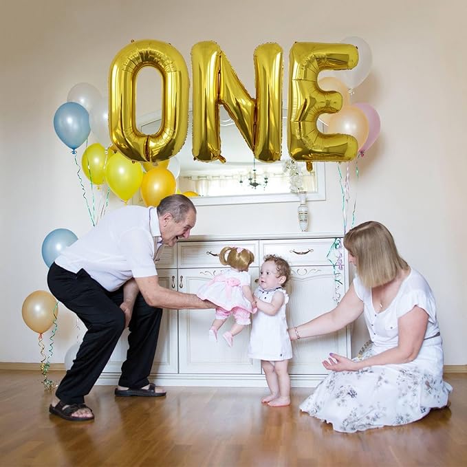 40 Inch Letter Balloons, Large Gold N Balloon Letter Decor, A to Z Letter Balloons, Helium Balloons, N Foil Balloon for Birthday Party Anniversary Supplies Decorations