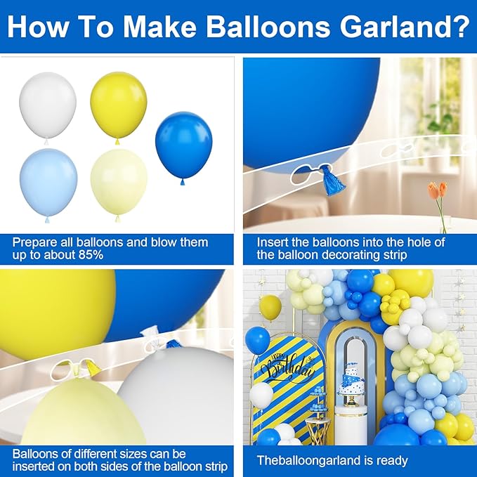 Blue and Yellow Balloon Arch Kit, Pastel Yellow Blue Lemon Balloon Garland, Lemon Birthday Decorations for Birthday Baby Shower Bridal Party