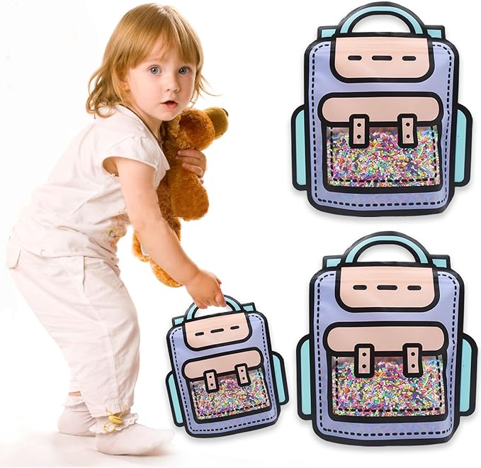 30 Pack Cartoon Backpack Goodie Bags Clear Gift Candy Bags with Handle Small Plastic Ziplock Seal Bag Smell Proof Resealable Packaging Storage Bag Candy Bag Party Favor Birthday(Purple)