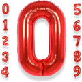 AULE 40 Inch Big Red 0 Balloon Number Large Foil Helium Number Balloons 0-9 Jumbo Giant Happy 0th Birthday Party Decorations for Boy or Girl Huge Mylar Anniversary Party Supplies