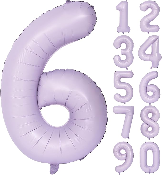 40 In Matte Purple Number Balloons Helium Foil Mylar Balloon Birthday Party banquet Decoration Digital 6
