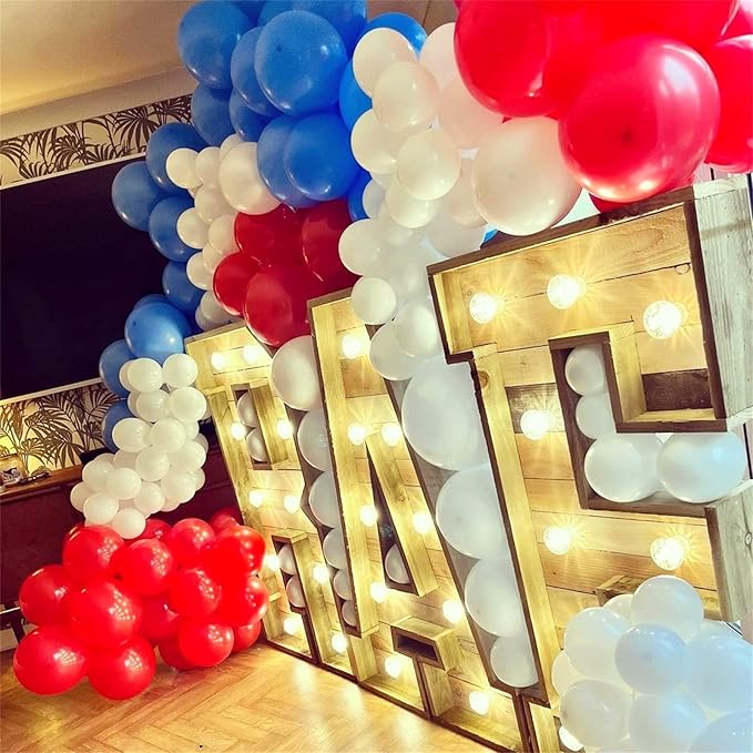 Balloon Arch Garland Kit, Red White and Blue 102 Pcs Patriotic 4th of July Latex Balloon Garland Arch Royal Blue Balloon for Boys Men Baseball Birthday Baby Shower Nautical Labor Day Party Decorations