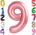 40 Inch Pearlescent Pink Number 9 Balloon, Giant 9 Number Balloons for 9th Birthday Decorations, Party Supplies for Baby Boy Girl, Pearlescent Pink Party Decor