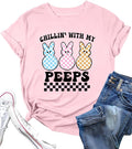 LAZYCHILD Women Easter Teacher Shirts: Funny Treat All with Kindness T-Shirt Bunny Rabbit Tee Tops