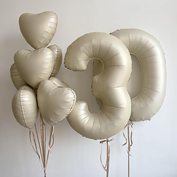 Pink White Heart Balloons,10Pcs Cream Baby Pink Foil Heart Shaped Balloons,18Inch Sand White Helium Balloon for Valentines,Engagement,Birthday,Baby Shower,Wedding Party Decorations