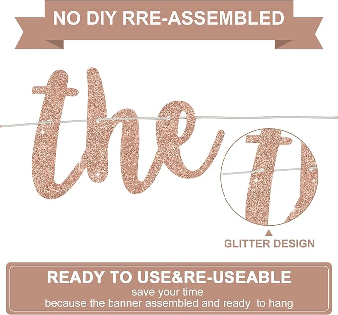 BEISHIDA The Beginning of A New Chapter Banner, Farewell party Decoration,Graduation Sign 2026 Banner,Happy retirement Supplies,Going away party Sign Garland,Graduation banner Glitter Rose Gold