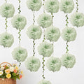 Green Flower Garland for Backdrop - 2 Pcs Artificial Flower Garlands for Wedding Party Arch Decor, 8.2 Ft Hanging Fake Paper Floral Vines for Room Wall Table Garden Background Decorations