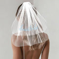 Chanaco Bride to Be Veil Bachelorette Party Accessories Bridal Shower Decorations Short Veils with Comb Favors Wedding Gifts (white blue)