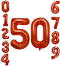 40 Inch Large Red Number Celebration and Decoration Balloon for Birthday Parties, Graduations, Anniversaries, Weddings, Photo Shoots, Special Events - Helium Foil Mylar (Red Number 50)