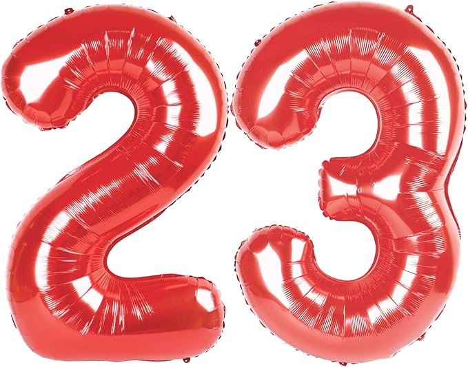 40 Inch Red 23 32 Large Number Balloon, 23 32 Red Birthday Party Decorations, Numbers 23 32 Foil Balloons for Anniversary Graduations Celebration Supplies