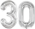 40 Inch Silver Number 30 Digital Balloon,Jumbo Mylar Foil Helium Balloon for 30 Balloons for Birthday Party,Wedding Anniversary Party Decorations