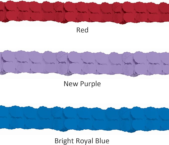 Bright Royal Blue Paper Garland - 12' (1 Pc.) | Elegant & Versatile Decoration for Birthdays, Baby Showers, Weddings