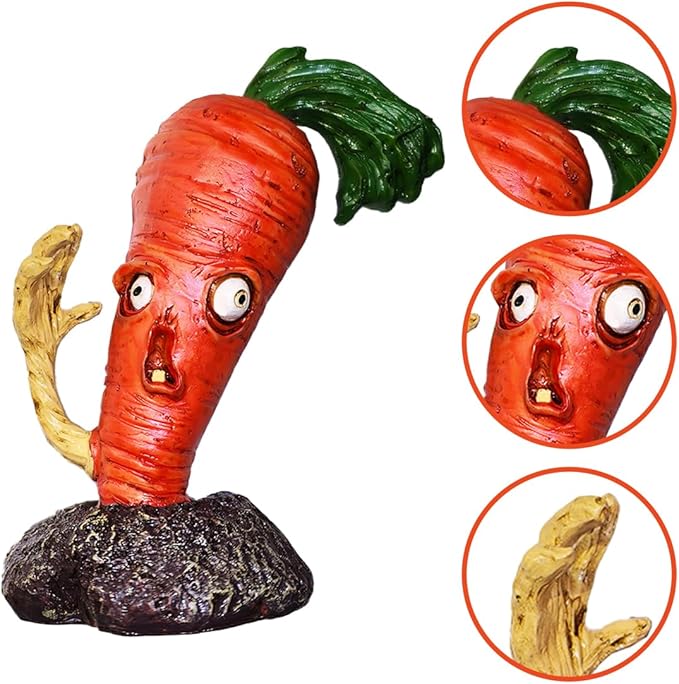 Halloween Vegetable Zombie Statue,Realistic Carrot Potato Zombie Garden Sculpture,Halloween Garden Decor,Outdoor Decorations for Patio Yard Walking Dead Zombie Gnome Graveyard Décor (Carrot（A）)