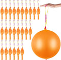 24 Pcs Orange Punch Balloons Bounce with Rubber Band Handle Punching Balloon Heavy Duty for Birthday party favors, Kids (Orange)
