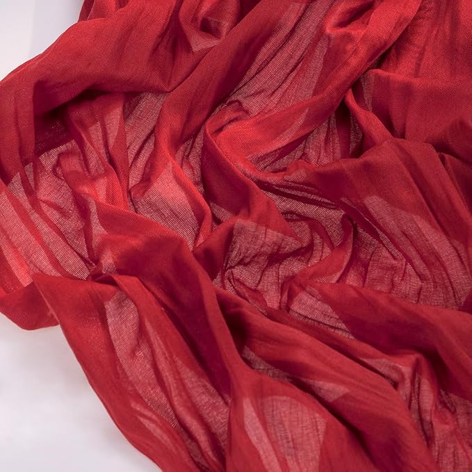 Socomi 10pcs Red Cheesecloth Table Runner Boho Rustic Gauze 120 inch 10FT Cheese Cloth Runner for Wedding Party Baby Shower Birthday Home Decor Holiday Decorations