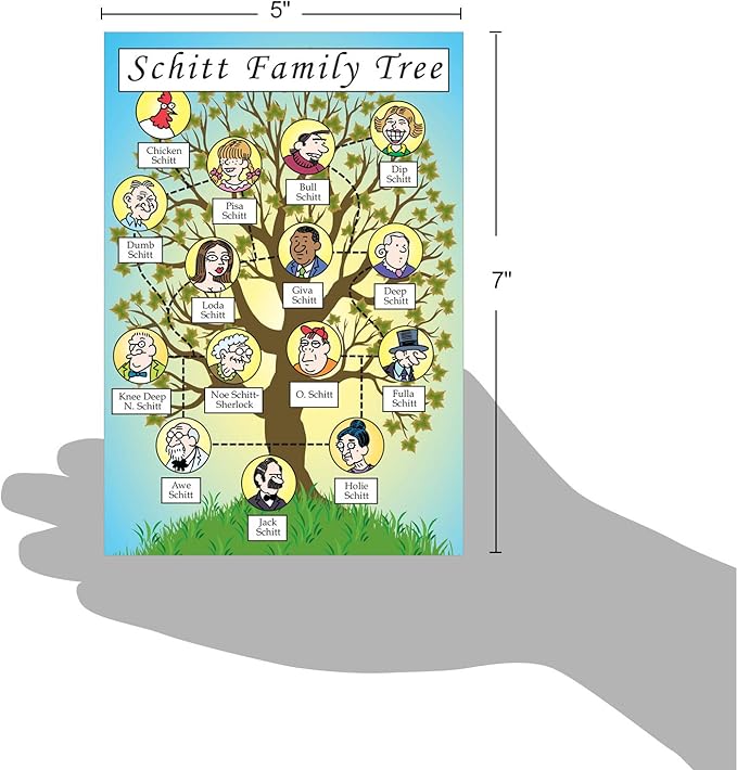 NobleWorks Schitt Family Tree - Hilarious Birthday Greeting Card with Envelope (4.63 x 6.75 inch) - Adult Humor, Appreciation Card for Family Birthdays - Funny Bday Gratitude Notecard Stationery 4250