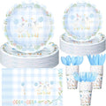 Havawish 175pcs One Silly Goose Birthday Party Tableware Set for 25 Guest Boy Blue Bow One Silly Goose Birthday Decor Baby Shower Plate Cup Napkin Fork Knife Spoon for 1st Party Decoration