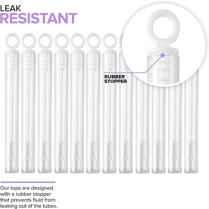 Wedding Bubbles Bulk - White Circle Top Wands (200 Count) Individual Mini Bubble Wand Favors for Weddings, Celebration Party Favor for Guests - Stock Your Home