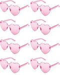 8 Pairs Heart Sunglasses for Women Heart Shaped Sunglasses Bulk Pink Heart Glasses for Party Favor (8, Pink)