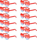 Photect 12 Pair Heart Shaped Sunglasses Neon Color Transparent Heart Glasses for Women Party Favor
