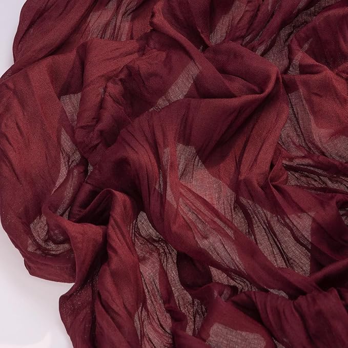 Socomi 3pcs Burgundy Red Easter Spring Cheesecloth Table Runner Boho Rustic Gauze 120 inch 10FT Cheese Cloth Runner for Wedding Party Baby Shower Birthday Home Decor Holiday Decorations