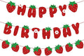 Strawberry Themed Birthday Banner Sign - Girl Birthday Party Decoration Supplies