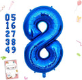 Smlpuame 40 Inch Navy Blue 8 Balloon for 8th Birthday Party, Blue Eight Number Balloon 18 28 Birthday Decorations for Boys Girls Men Women, Helium Giant Foil Number 8 Balloon