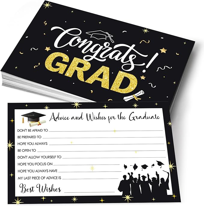50Pack Graduation Advice Cards, Advice for the Graduate, Graduation Party Games Ideas Activities Supplies Graduate Decorations Favor Grad Celebration Party Supplies for High School/College/Senior School