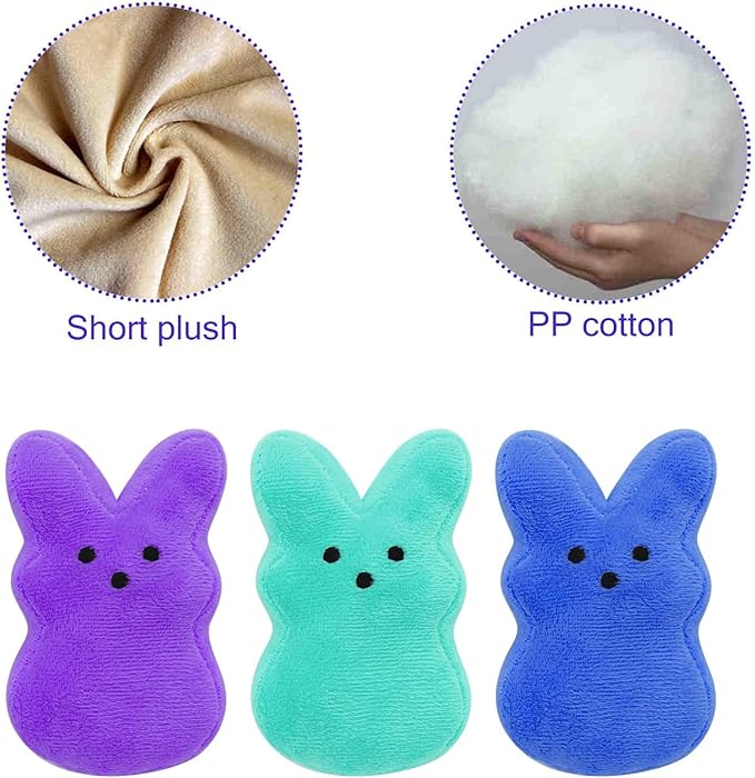 SHIRIA 12 PCS Easter Bunny Plush Toys Decorations, Cute Animal Bunny Stuffed Doll, Party Favors and Classroom Prize Supplies, Easter Basket Stuffers Gift for Girls Boys