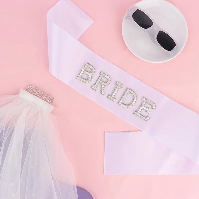 Bride Sunglasses Bride Sash and Veil for Bachelorette Party Decorations Bachelorette Party Accessories Favors White