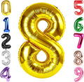 40 Inch Gold Number 8 Balloon, Giant 8 Number Balloons for 8th Birthday Decorations, Party Supplies for Baby Boy Girl, Gold Party Decor
