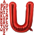 40 Inch Red Letter U Balloons, DIY Phrase Foil Alphabet Letter U Balloons DIY Word U Banner for Birthday Anniversary Celebration Graduation Party Supplies Decoration