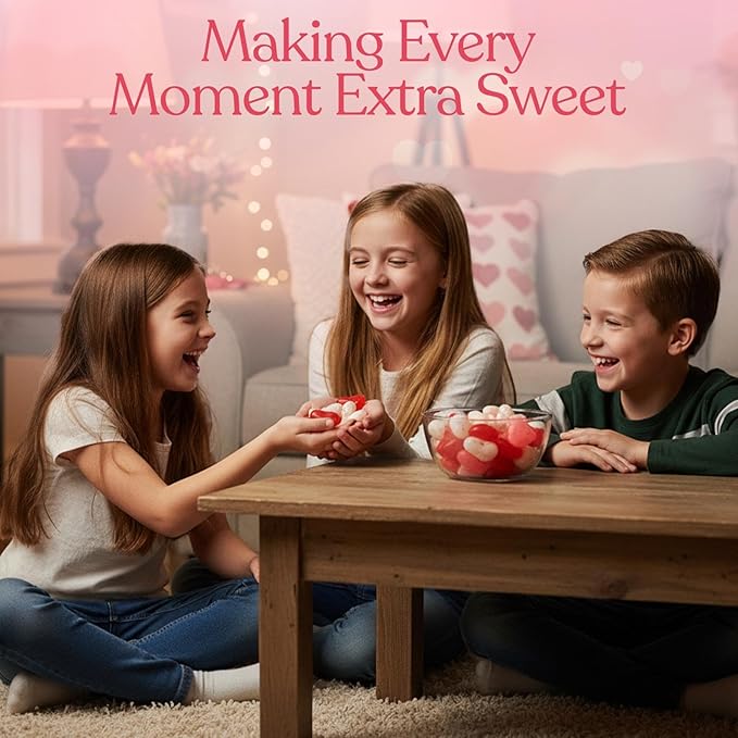 30 Pack Valentines Day Jelly Beans – Bulk Heart Shapead Candy – Strawberry, Tutti Frutti, Raspberry Delicious Flavors – Valentine Love Candie's Great Use, For Kids, Party Favor, Classrooms Partys, Goodie Bags
