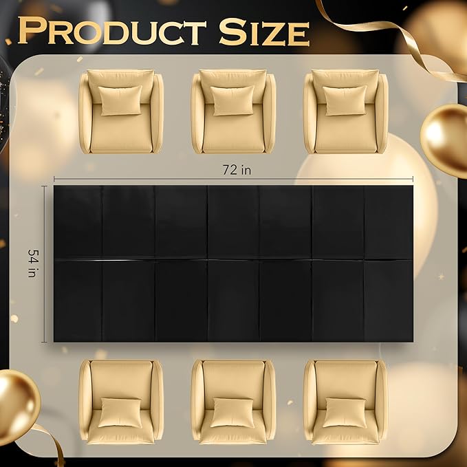 4pcs Black Foil Tablecloth 54 * 72inch Birthday Graduation Halloween Party Table Cloths Plastic Waterproof Disposable Table Cover for Halloween Neon Anniversary Party Supplies