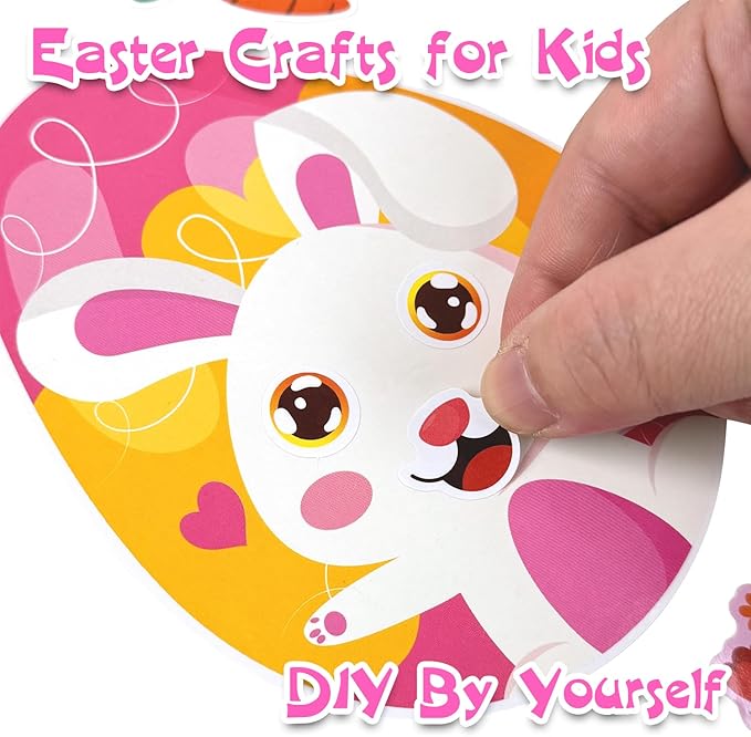 Aowplc 32 Sheets Easter Make A Face Animal Stickers Mix and Match Easter Crafts for Kids Party Favors Supplies