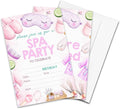 Spa Birthday Party Invitations - 20-Pack of 4''x6'' Invite Cards with Envelopes, Double-Sided Fill In Birthday Party Celebrate Supplies & Decoration For Girls Women Teens - A05