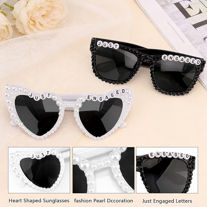 Engagement Party Decorations Just Engaged Sunglasses for Engagement Decor Just Engaged Party