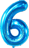KatchOn, Giant Blue Number 6 Balloon - 40 Inch | 6th Birthday Decorations for Girls and Boys | 6 Balloon Number for 6th Anniversary Decorations | Under The Sea Birthday Decor