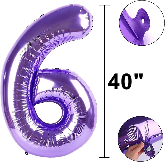 40 Inch Purple Number 16 Digital Balloon,Jumbo Mylar Foil Helium Balloon for 16 Balloons for Birthday Party,Wedding Anniversary Party Decorations