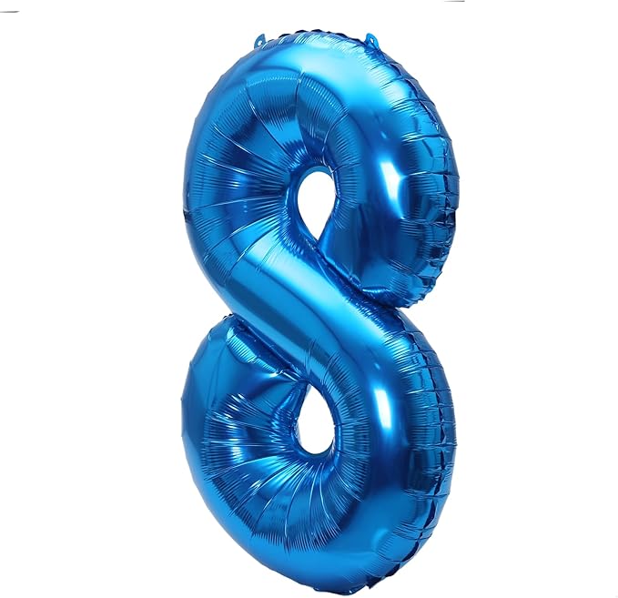 YPSelected 32 Inch Large Foil Helium Number Balloon Birthday Wedding Party 0-9 (Blue, 8)