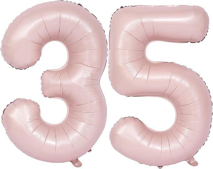 40 In Matte Pink Number Balloons Helium Foil Mylar Balloon Birthday Party banquet Decoration Digital 35