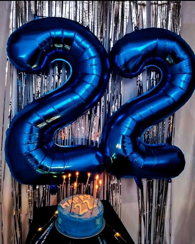Big Number Balloon 40 Inch, Large Foil Number Balloons, Number Balloons for Women Men Child Birthday Party, Number 2 Night Blue Balloon Anniversary Graduations Decorations