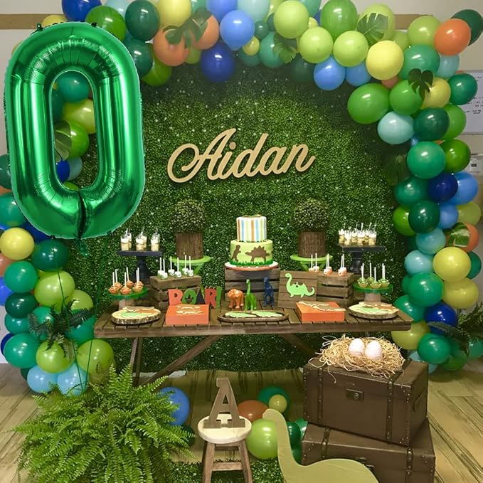 TONIFUL 40 Inch Dark Green Large Numbers Balloon 0-9,Foil Mylar Big Number Balloon Digital 0 for Birthday Party,Wedding, Bridal Shower Engagement Photo Shoot, Anniversary
