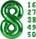 40 Inch Balloon Number 8 Green, Large Foil Green Number Balloons 8 18 28 for Girls Women, Digital 8 Helium Balloons for 80 88 Birthday Party Supplies Anniversary Event Celebration Decorations