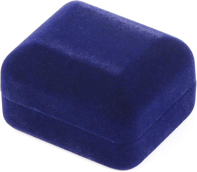 Velvet Metal Glossy with LED Jewelry Gift Box for Proposal, Engagement, Wedding - Easy to fit into Your Pocket or Handbag - Blue