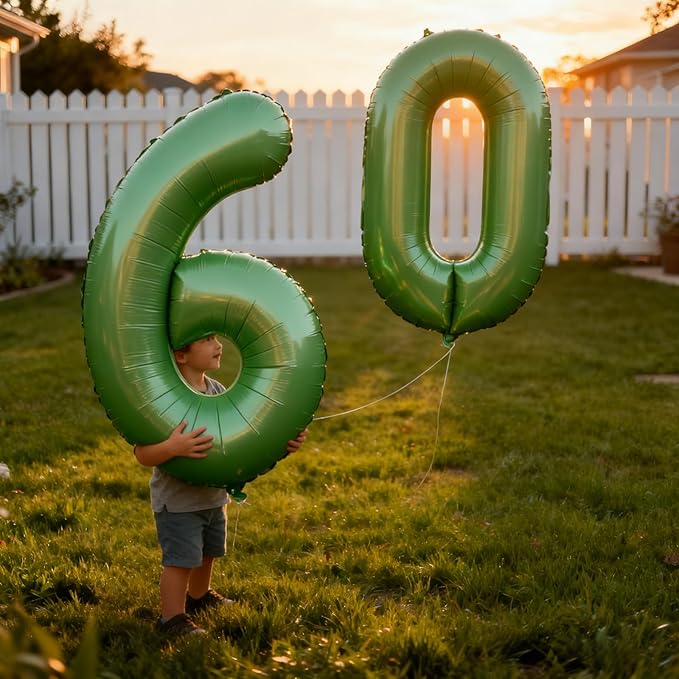 40 Inch Large Foil Helium Number Balloon Birthday Wedding Party 0-9 (Olive Green, 2)