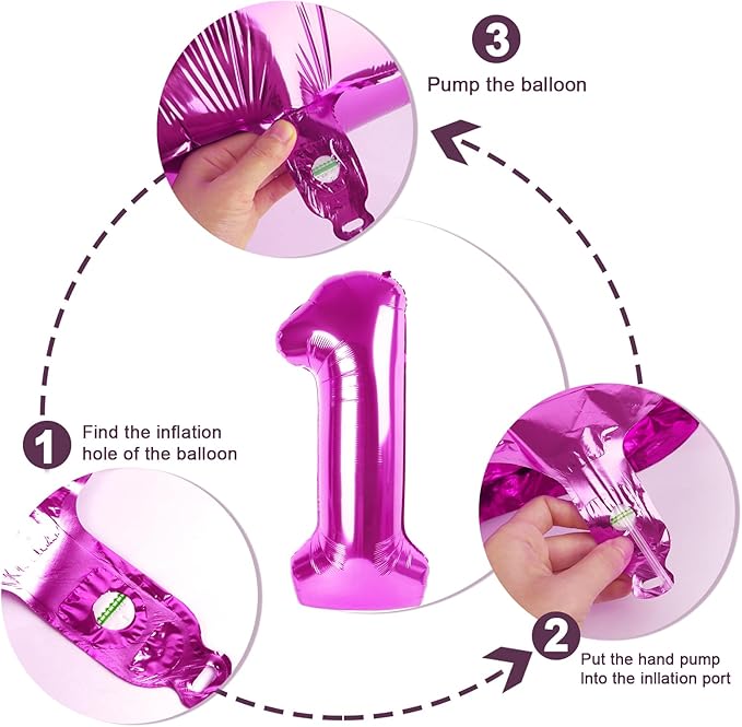 40 Inch Number 7 Balloon, Rose Purple Seven Birthday Decor, 7 17 27 70 Year Old Balloon Number for Engagement, Wedding, Graduations