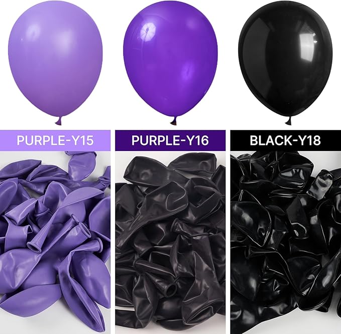 PartyWoo Dark Purple Balloons 140pcs Different Sizes of 18 12 10 5 Inch Royal Purple Latex Balloon Arch Kit for Birthday Baby Shower Graduation Anniversary Bachelorette Party Decorations Purple-Y16